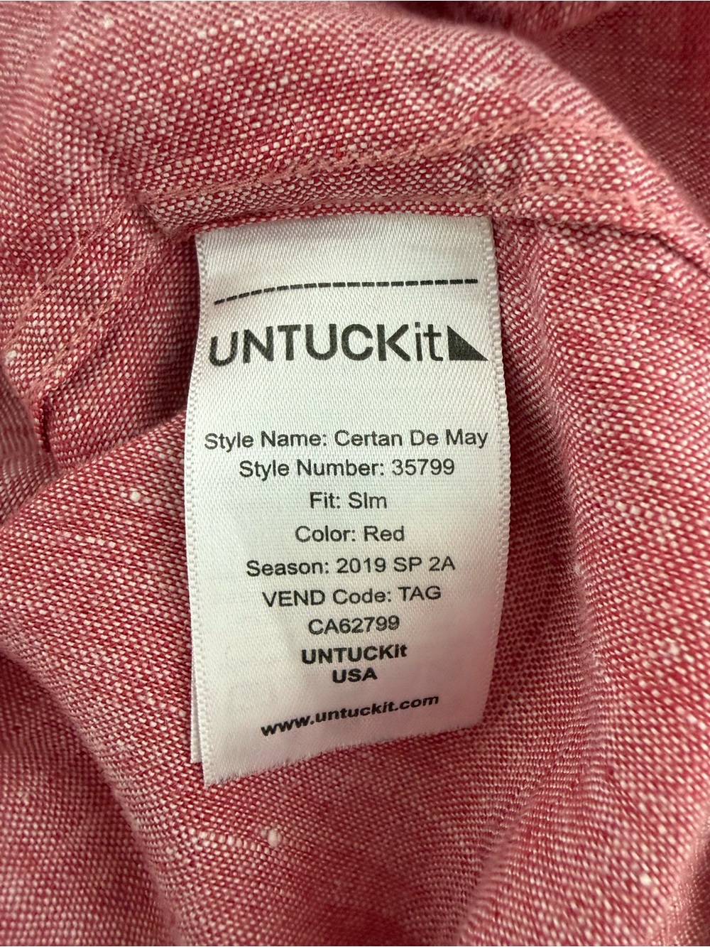 UNTUCKit Certan De May 100% Linen Slim Fit Button Up Shirt Large - Picture 4 of 7